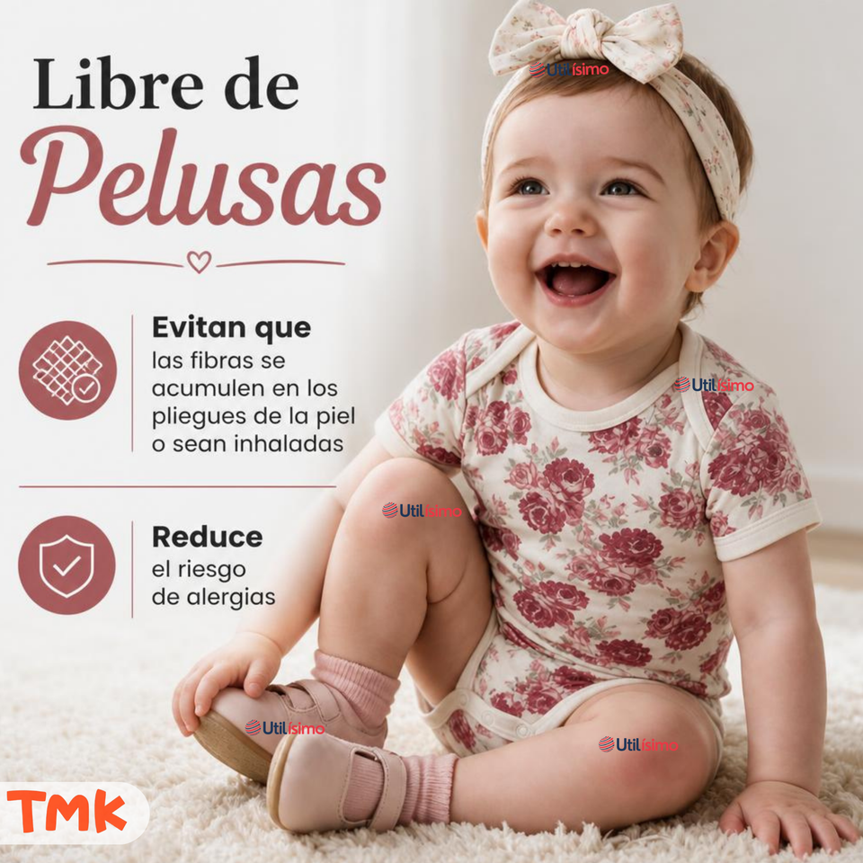Pack 5 Bodys Manga Corta %100 Algodón Tedmimak Niña Pink Bunny