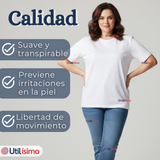 Camiseta Polera 100% Algodón Básica Lisa Elástica Mujer Blanco