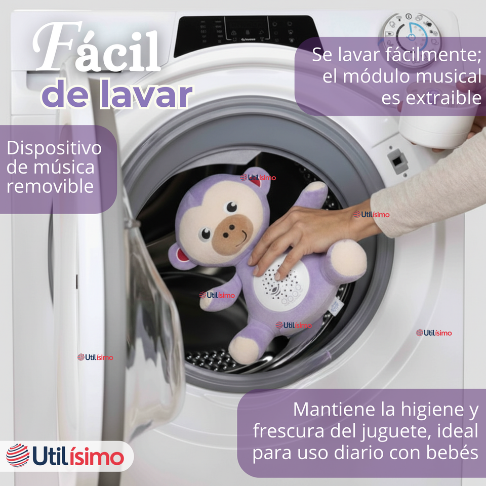 Peluche Mono Espantacuco Con Luz Y Sonido Para Bebé Niño Niña