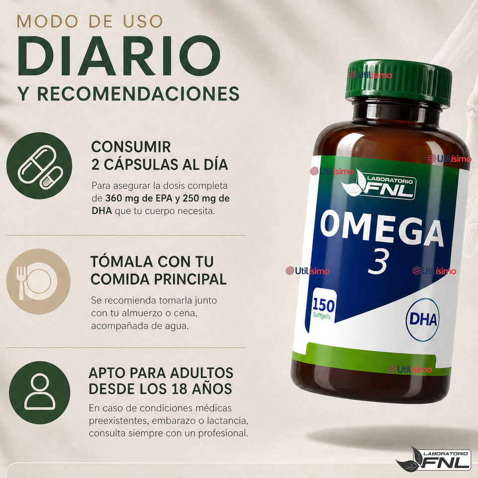 Omega 3 Big Size 150 Caps 1000mg Aceite Pescado
