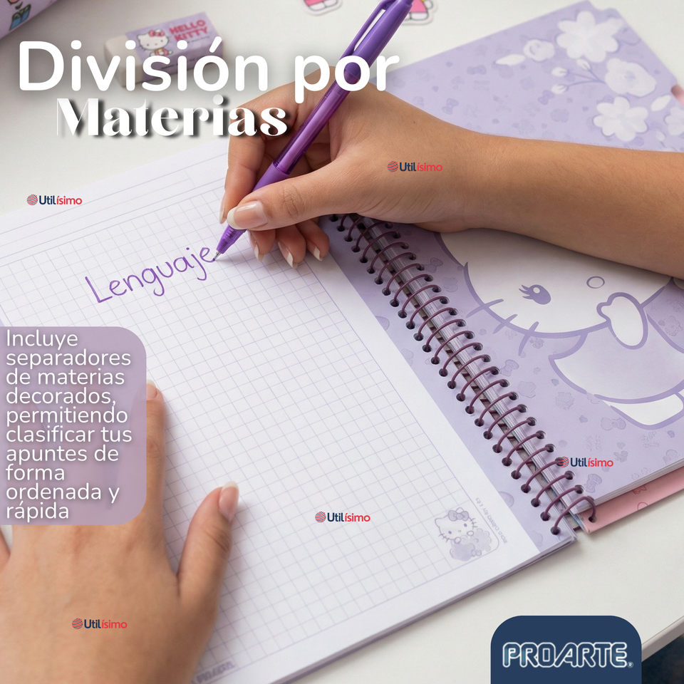 Cuaderno Universitario Hello Kitty 150 Hojas Tapa Gruesa Proarte Diseño Surtido