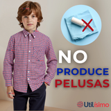 Camisa Huaso Cuadrillé Cuadro Manga Larga 100% Algodón Azul Rojo Casual