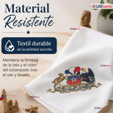 Pack 6 Pañuelos Baile Cueca 36cm Bordado Escudo Chileno Algodón Fiestas Patrias