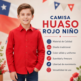 Camisa Huaso Niño Algodón Rojo Fiestas Patrias Traje Típico