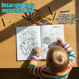 Pack 3 Libros Para Colorear Pintar Educativo Con Stickers Diseños Surtidos