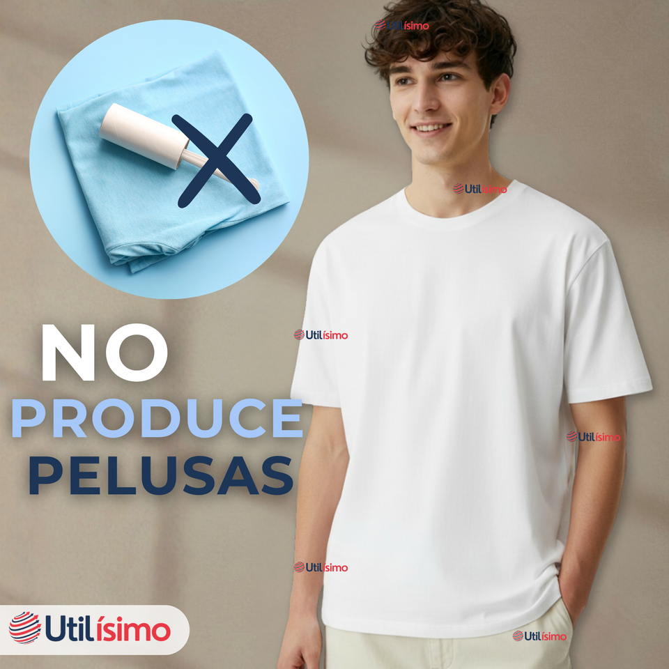Polera Camiseta 150g Manga Corta 100% Algodón Textura Suave Blanco Hombre