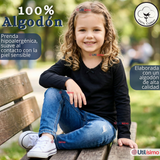 Pack 3 Camisetas Poleras Algodón Cuello Redondo Primera Capa Manga Larga Colores Surtidos Niña