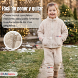Conjunto 2 Piezas Buzo Polerón Pantalón Bebe Niña Poliéster Beige