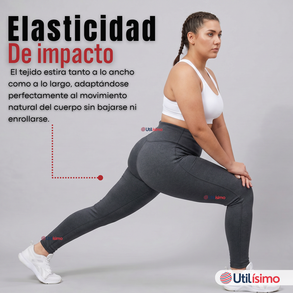 Calza Polar Con Chiporro Térmica Mujer Elasticada Gris Marengo
