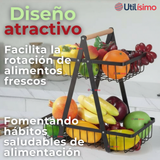 Frutero De Mesa Organizador Multiusos 2 Niveles Negro