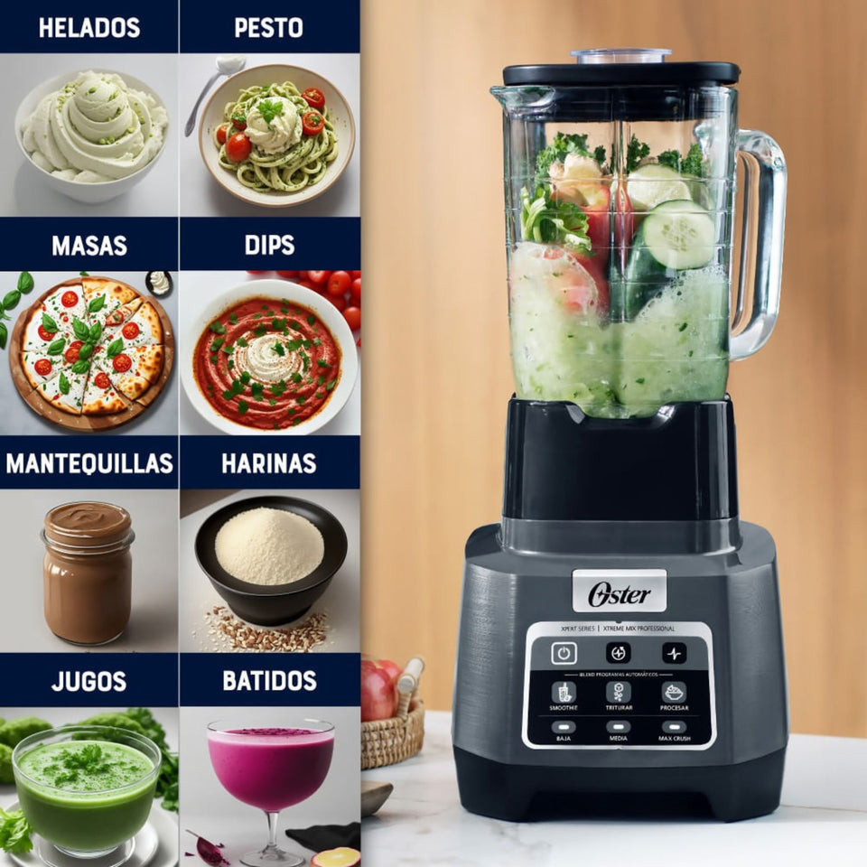 Licuadora Profesional Oster® XTREME MIX con iBLEND y MAX CRUSH con Tecnología Reversible, Vaso Blend-N-Go BLSTXPG-BGW