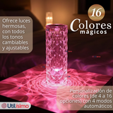 Lámpara Cristal Táctil USB Transparente Para Mesa