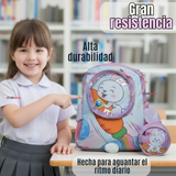 Mochila Escolar Con Estuche 33cm Poliéster Impermeable Conejita Niña