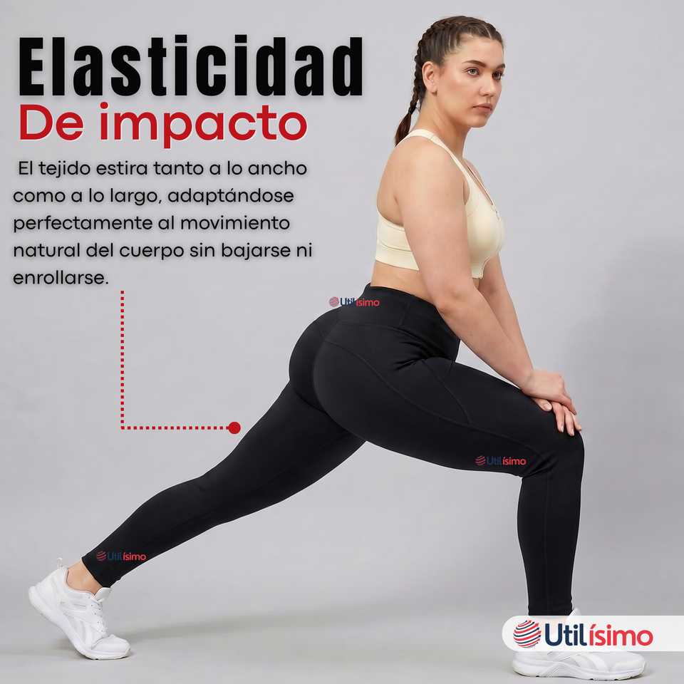 Calza Polar Con Chiporro Térmica Mujer Elasticada Negra