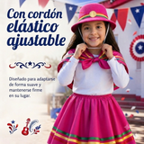 Sombrero Nortino Niña Gorro Fucsia Baile Típico Fiestas Patrias