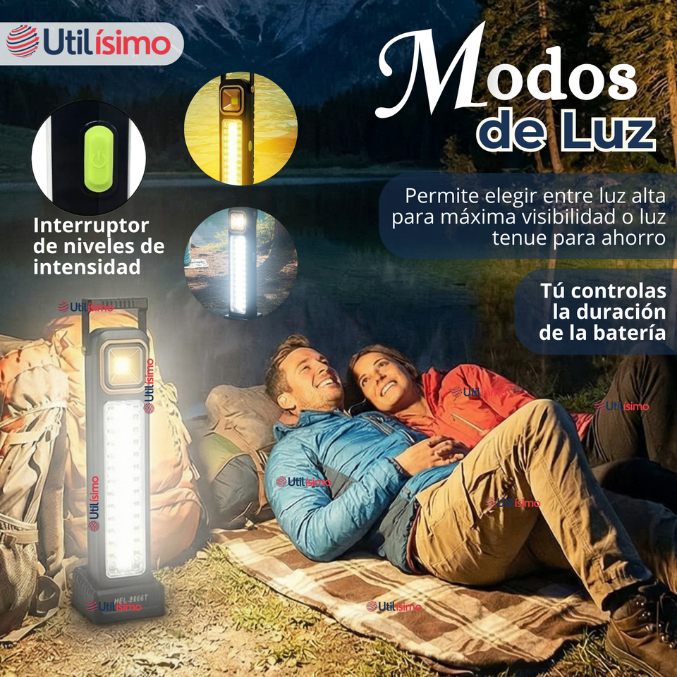 Lampara Luz De Emergencia Focos 39 Led Carga Híbrida Solar USB 30W