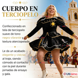 Traje Caporal Típico 2 Piezas Negro Mujer Fiestas Patrias