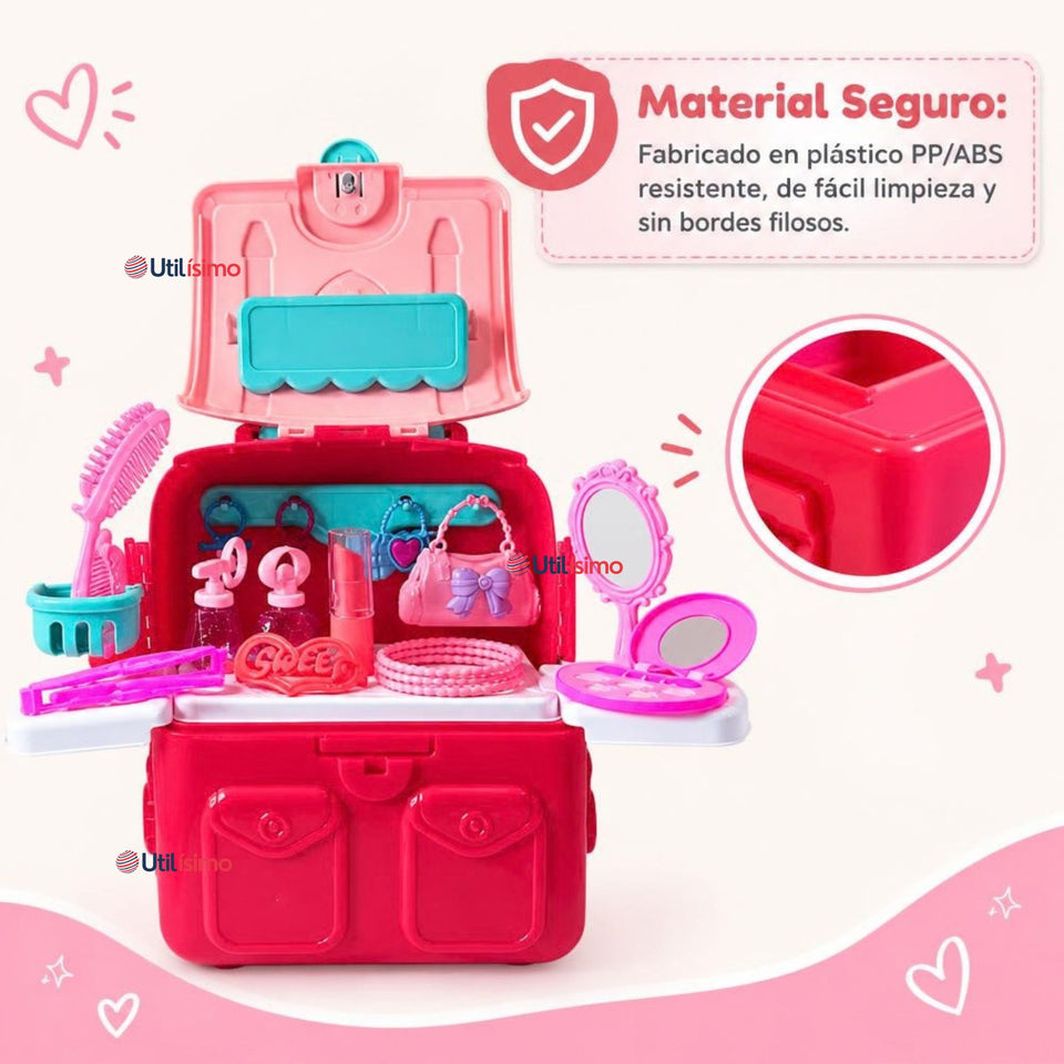 Mochila 2 En 1 Set De Belleza Juguete Infantil Niña