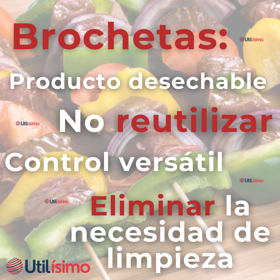 Pack 45 Piezas Brochetas Para Anticuchos Pinchos Bambú Palillos 30cm