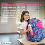 Mochila Bolso Escolar + Estuche + Lonchera 43Cm Niña Tela Oxford Love Graffiti
