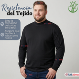 Camiseta Polera Bambú Primera Capa Cuello Beatle Manga Larga Negro Hombre