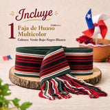 Faja Huaso Juvenil Fiestas Patrias Bailes Típico Verde Multicolor