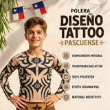 Polera Diseño Tattoo Juvenil Rapa Nui Estilo Pascuense Traje Danza