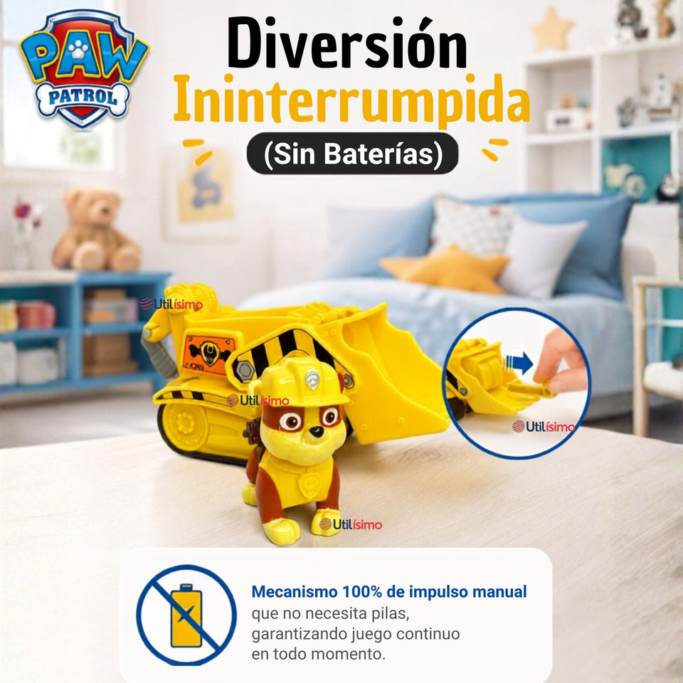 Paw Patrol Bulldozer de Rubble Excavadora Juguete Niños