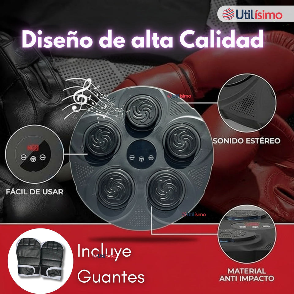 Máquina de Boxeo Musical Bluetooth con Guantes para Adulto y Niño