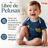Pack 5 Bodys Manga Corta %100 Algodón Tedmimak Niño Blue Croc Jungle
