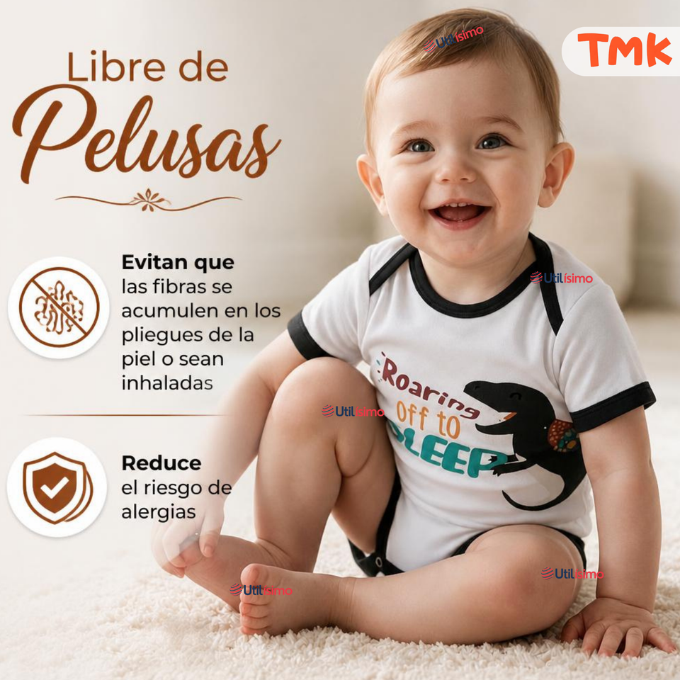 Pack 5 Bodys Manga Corta %100 Algodón Tedmimak Niño Dino Explorer