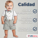 Conjunto de Vestir con Tirantes Camisa Pantalón Corto Algodón