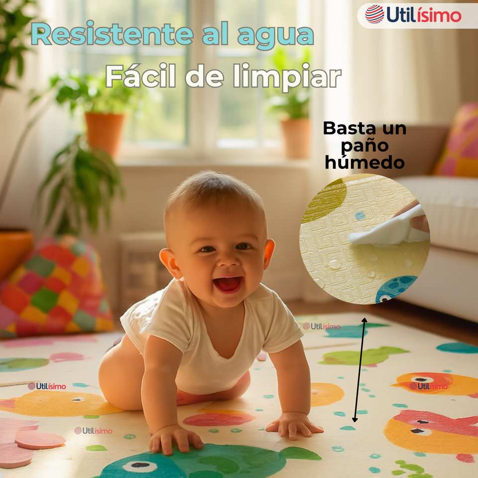 Alfombra Antigolpe Tapete Plegable Reversible para Bebés 200cm