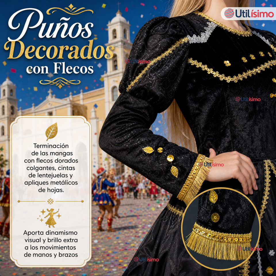 Traje Caporal Típico Completo Con Sombrero Negro Mujer Fiestas Patrias