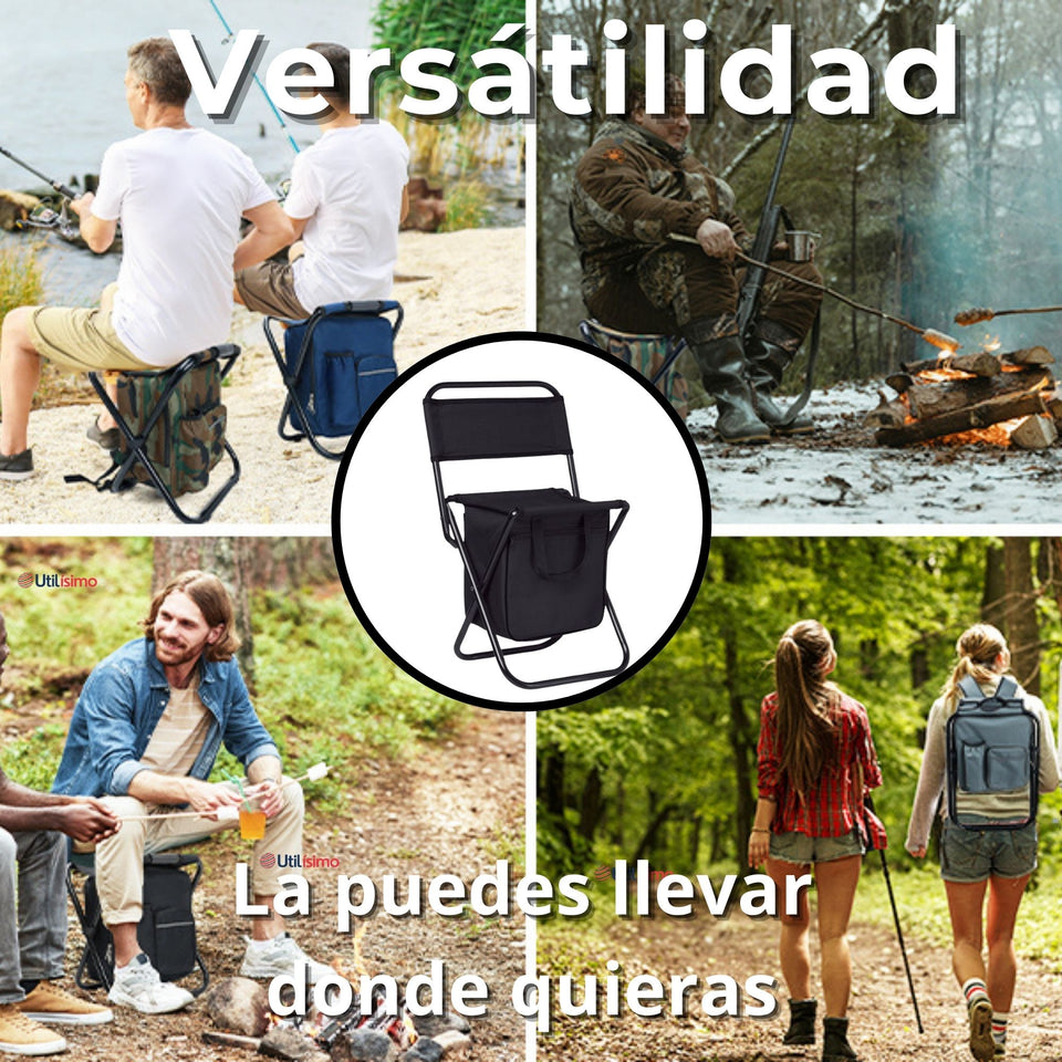Silla Plegable Con Bolso Portátil Camping Pesca Playa Colores Surtidos