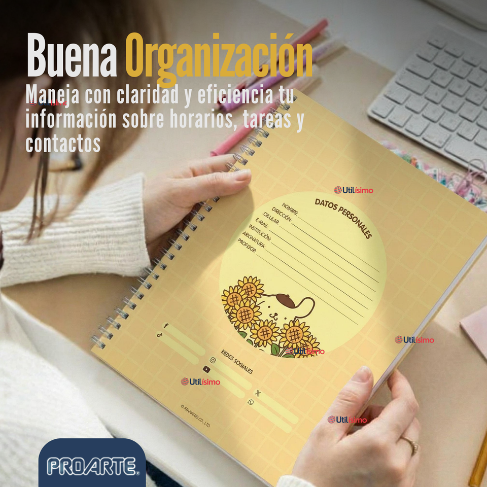 Pack 10 Cuadernos Universitarios Pompompurin 100 Hojas Proarte Diseño Surtido