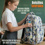 Mochila Escolar Con Estuche 46cm Poliéster Impermeable Niña Juvenil