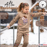 Conjunto 2 Piezas Buzo Pantalón Y Polerón Beige Osito Niña
