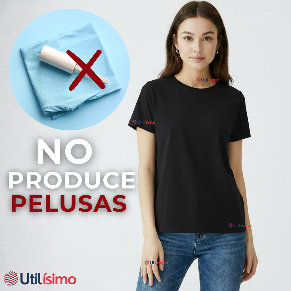 Polera Camiseta 100% Algodón Premium Manga Corta Básico Negro Mujer