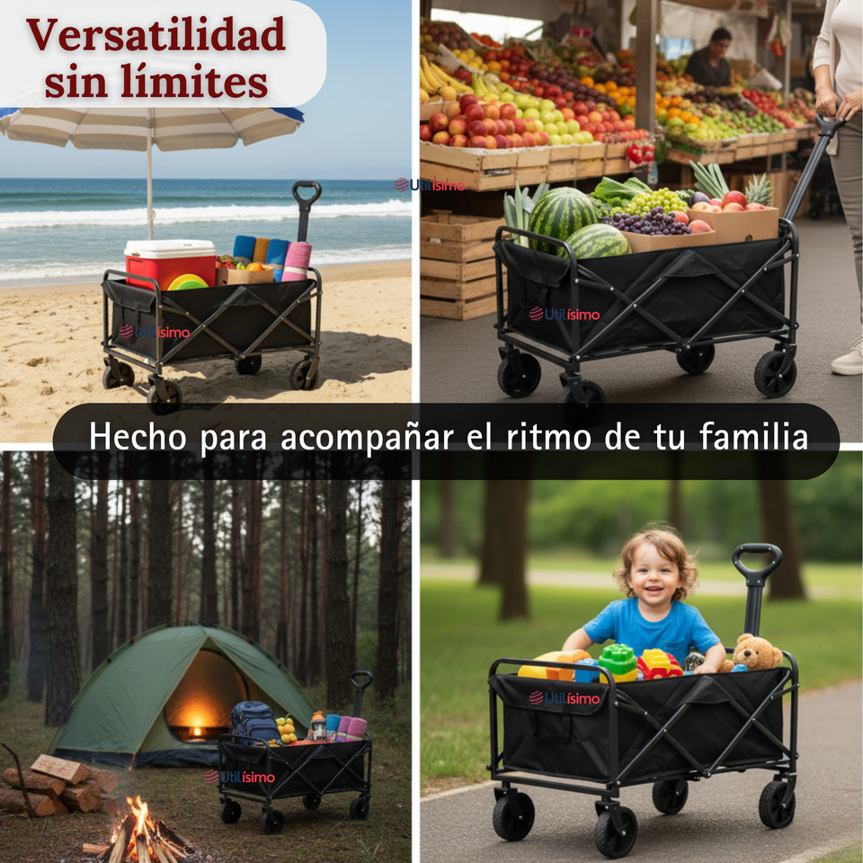 Carrito Compras Plegable Organizador Ideal Para El Camping 100Kg