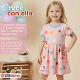 Vestido Manga Corta Estrellas Algodón Niña