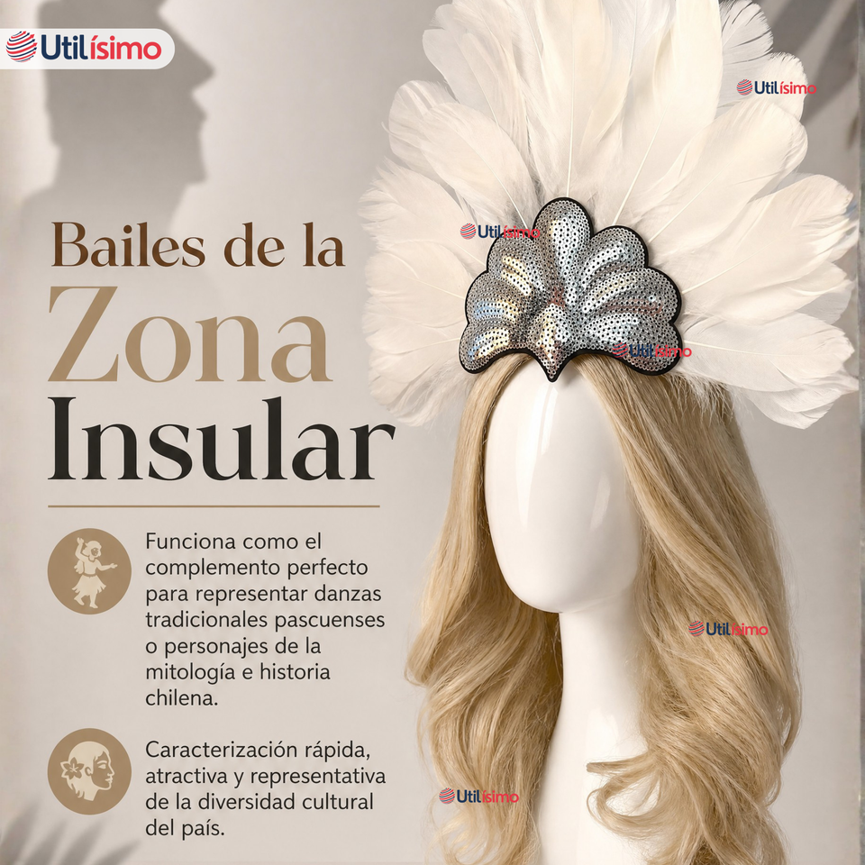 Corona Tocado Cintillo Pascuense Traje Niña Fiestas Patrias