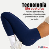 Calza Lola Polar Térmica Sin Costura Tiro Alto Elasticada Azul Marino