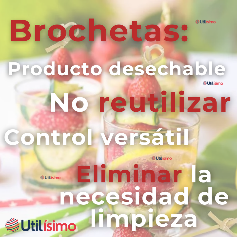 Pack 100 Piezas Brochetas De Bambú Cóctel Aperitivo 12cm