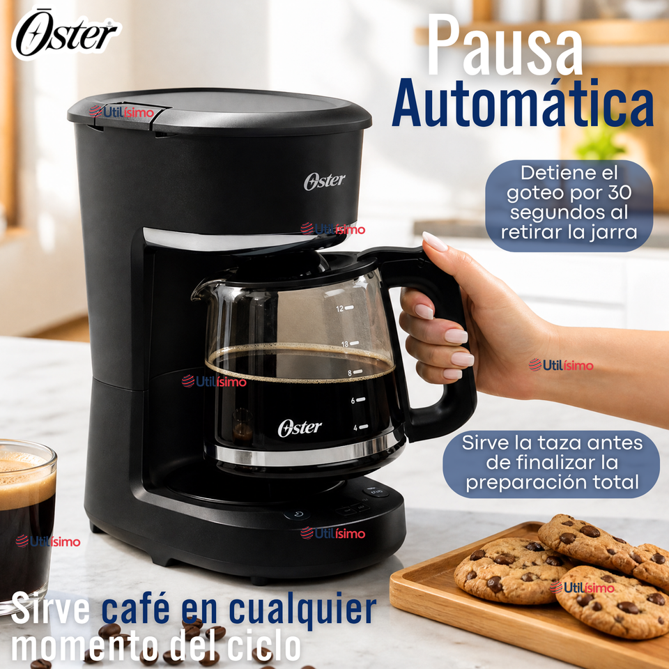 Cafetera de goteo Oster® de 12 tazas programable con filtro reutilizable Negro BVSTDCP121B