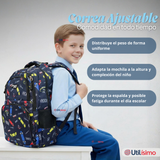 Mochila Bolso Escolar + Lonchera + Estuche 45Cm Niño Tela Oxford
