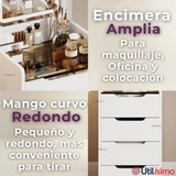Tocador De Lujo Plegable Con Taburete Y Espejo De luz Ajustable 4 Cajones MDF Blanco  80x40x40cm