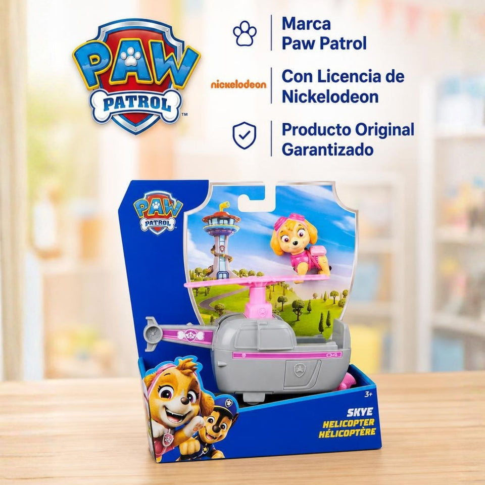 Helicóptero Skye Paw Patrol Con Figura Juguete Niña