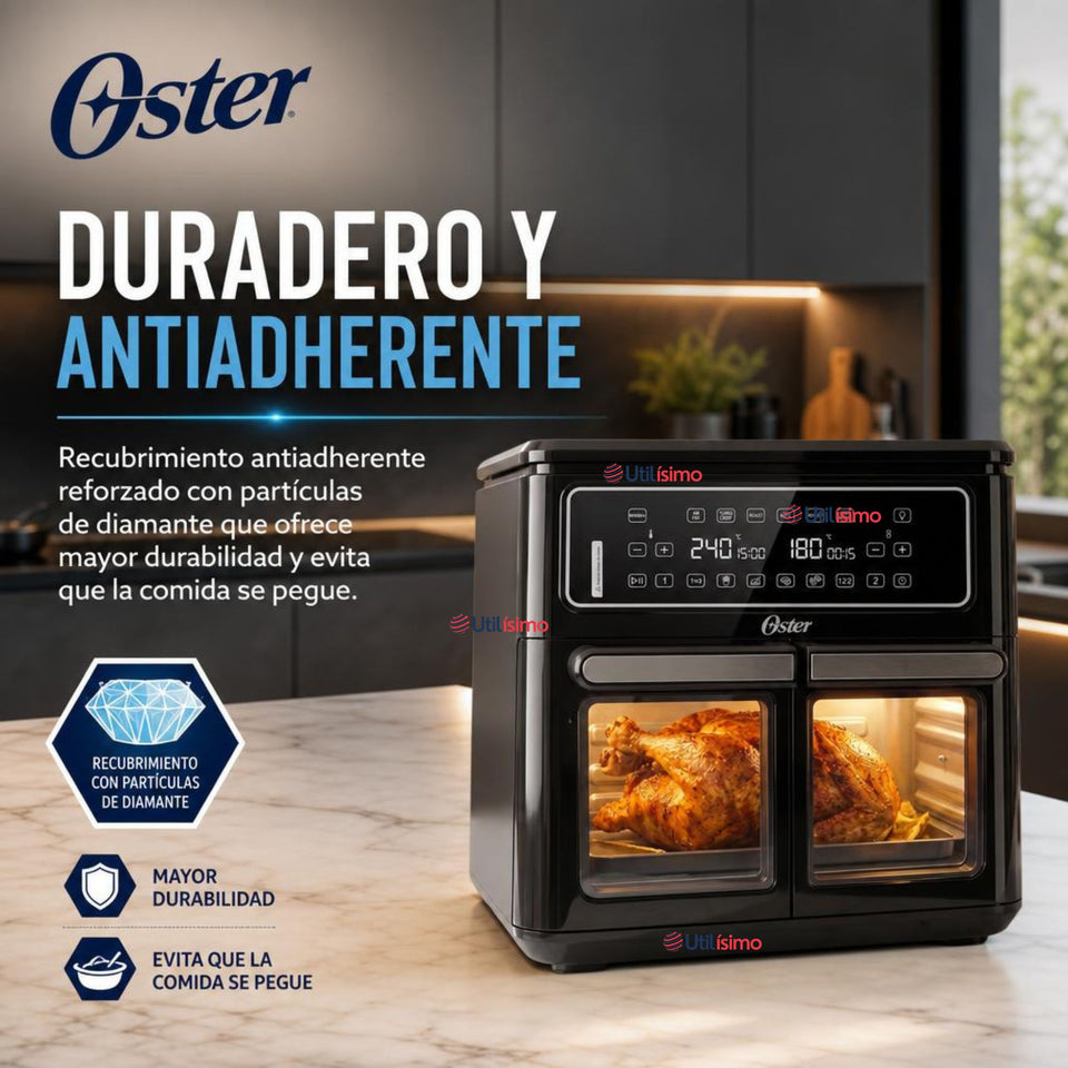 Freidora de aire Oster®, Dual Flex, 11 L de capacidad, negro, CKSTAF11MCDDF