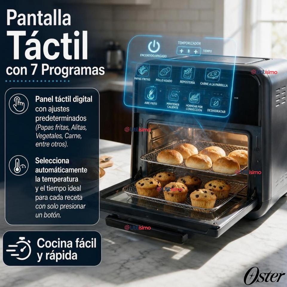 Súper Freidora De Aire Digital 10 Litros Oster® Multiples Funciones Ckstafov3